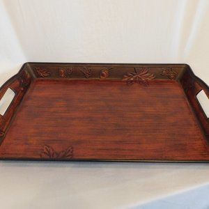 Fall Leaves and Acorns Handled Serving Tray